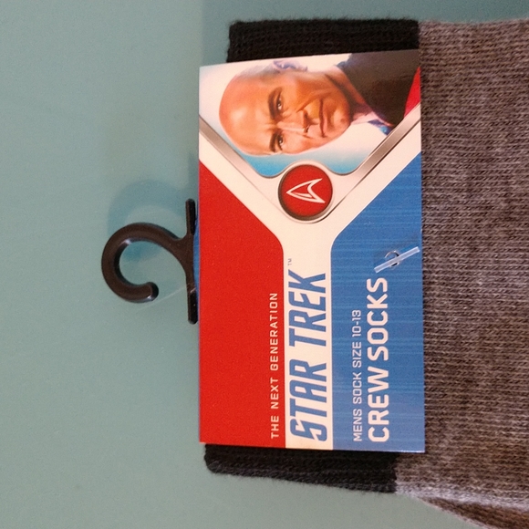 NEW Star Trek The Next Generation Gray Men's Crew Socks Size 10-13 NWT - Picture 2 of 5